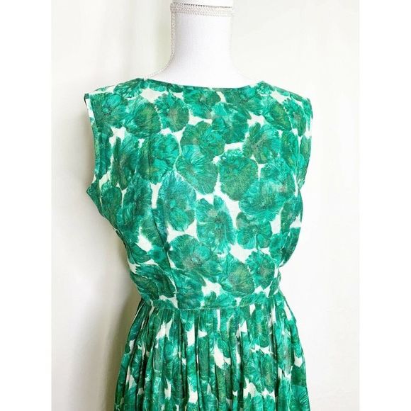 1960s Floral Garden Party Sheer Dress - Rockabilly - Picture 3 of 9